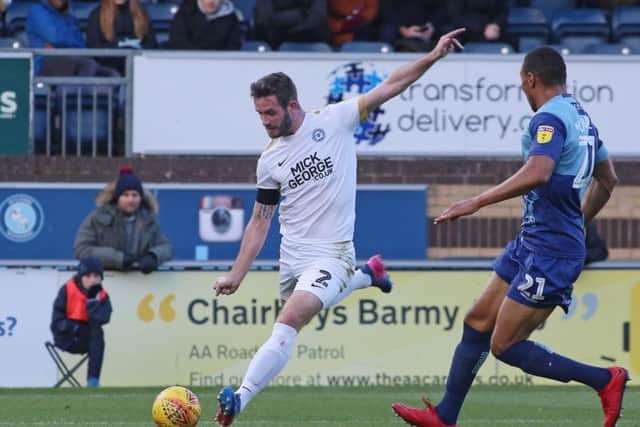 Posh right-back Jason Naismith in action at Wycombe. Photo: Joe Dent/theposh.com.