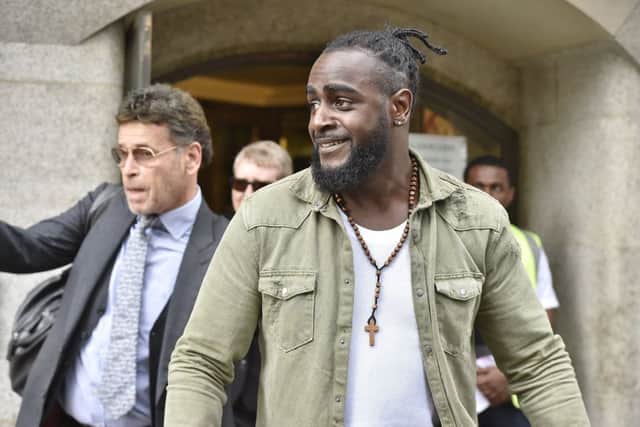 MP for Peterborough Fiona Onasanya at the Central Criminal Court, Old Bailey, in London on perverting the course of justice  . Pictured is her brother Festus Onasanya who is also charged with three offences EMN-180813-191839009