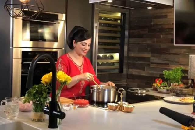 Parveen cooking for the James Martin TV show which was shown on ITV in September
