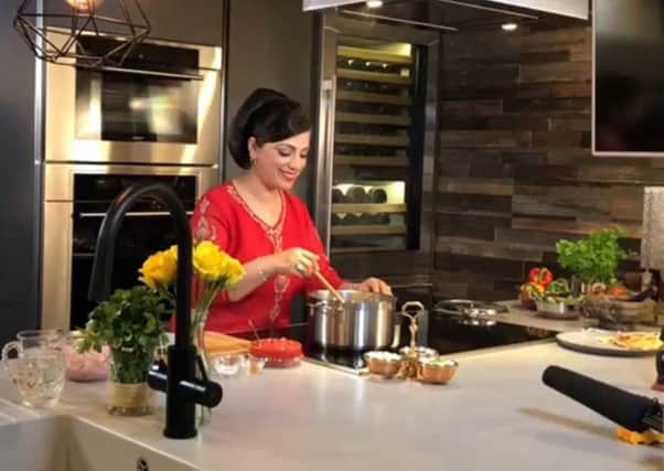 Parveen cooking for the James Martin TV show which was shown on ITV in September