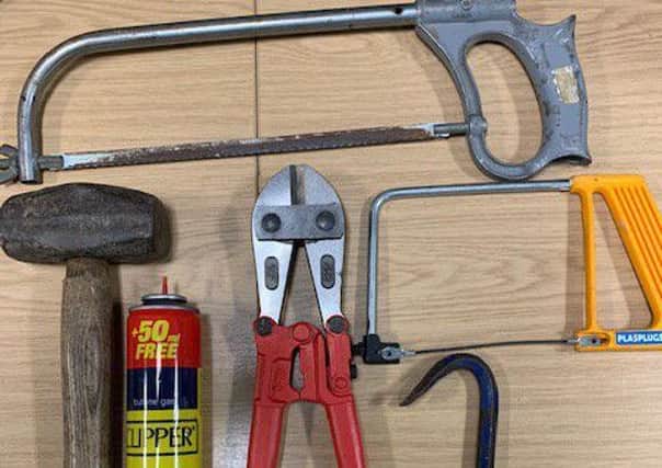 Tools found by police