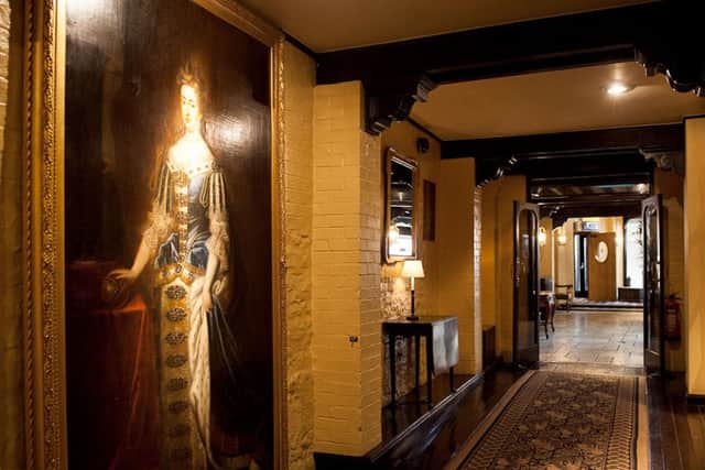 The foyer of the Bull Hotel.