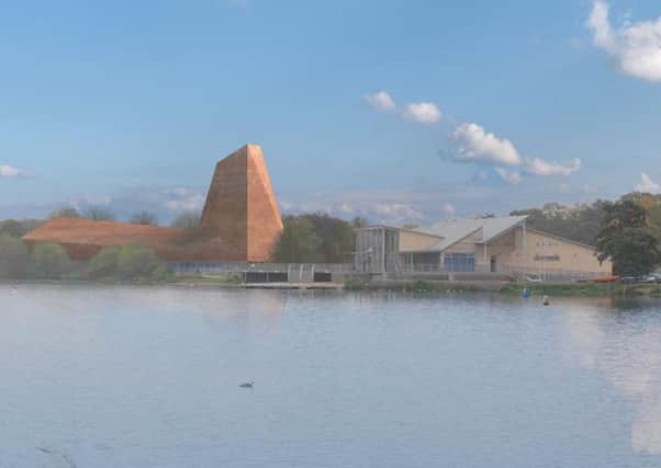 This image shows how the proposed Olympic climbing walls centre at Ferry Meadows could appear