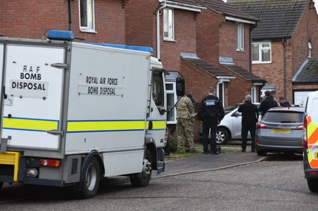 The bomb disposal unit at the scene