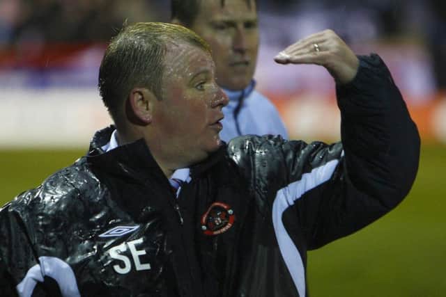Crawley boss Steve Evans during a famous FA Cup win over Derby in 2011.