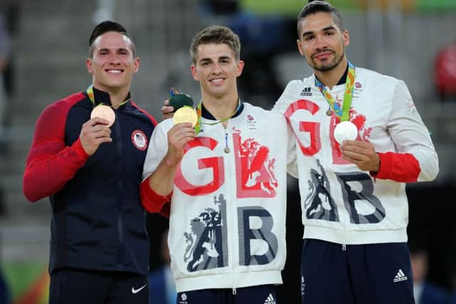 Louis Smith with his silver medal at the 2016 Olympics.