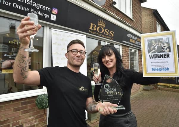 Peterborough Telegraph  Salon of the Year winner Boss Hairdressing , Nathan Nightingale and Amy Rayner EMN-180611-190545009