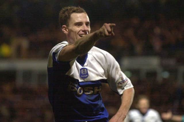 Dave Farrell after scoring for Posh against Newcastle.