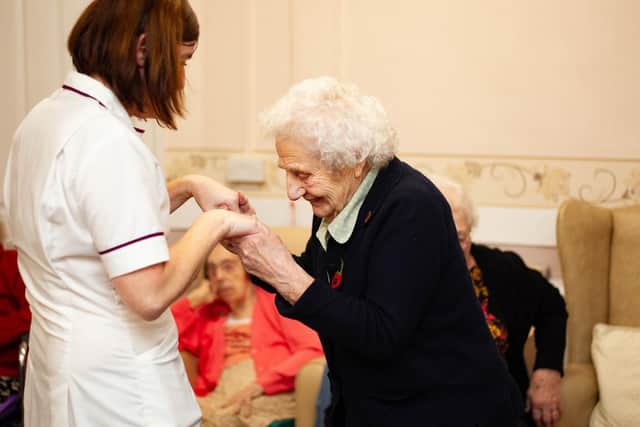 A birthday party for Connie at the care home. Photo: Terry Harris
