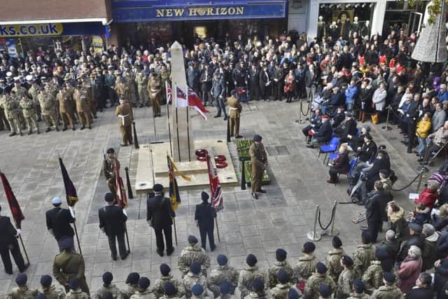 The Remembrance Sunday service in the city centre