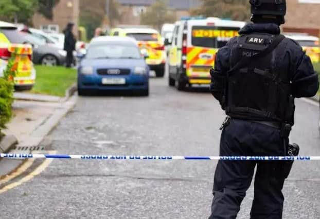 Police at the scene of the stand off in Bretton. Photo: Terry Harris