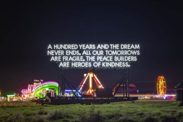 The Peace Poem. Photo: Alex Bamford Photography