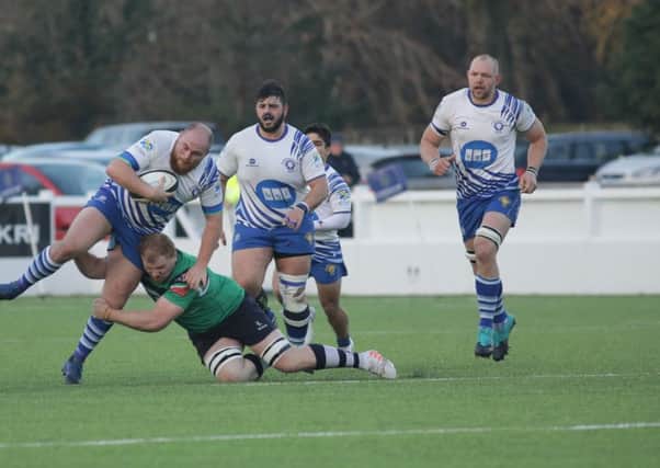 Charley Robinson on the attack for the Lions against Preston Grasshoppers. Picture: Mick Sutterby