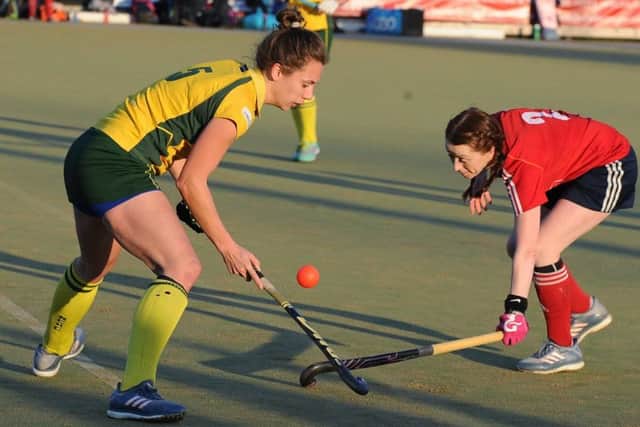 Action from City of Peterborough Ladies (red) v Norwich City. Photo: David Lowndes.