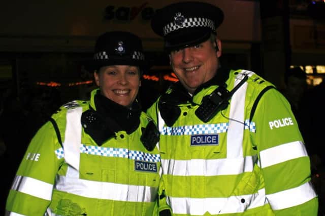 Claire out on the beat with husband Stuart