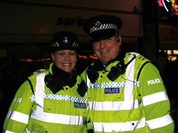Claire out on the beat with husband Stuart
