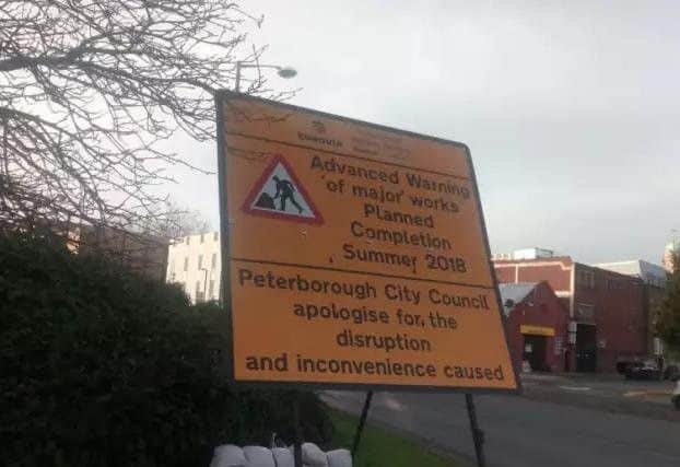 A roadworks sign for Bourges Boulevard works