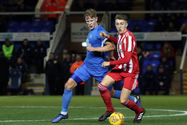 Mark O'Hara in action for Posh against Sunderland. Photo: Joe Dent/theposh.com.