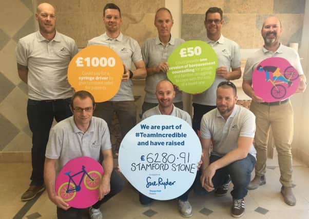 Some of the cyclists from Stamford Stone who raised Â£6,280.