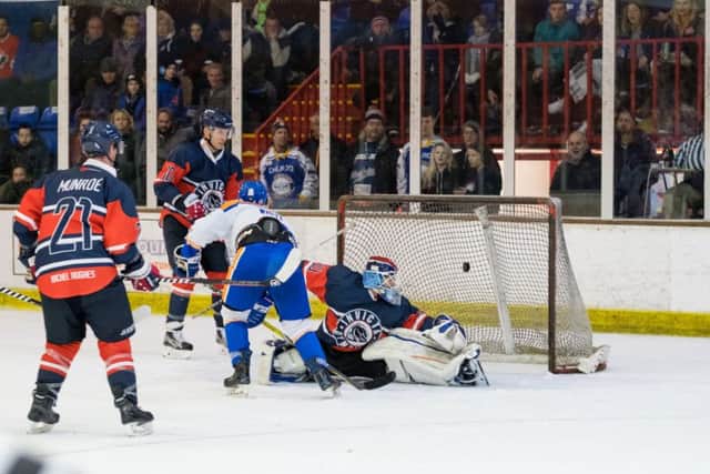 James White fores Phantoms 2-0 up against Invicta. Photo: ©2018 Tom Scott. All rights reserved.