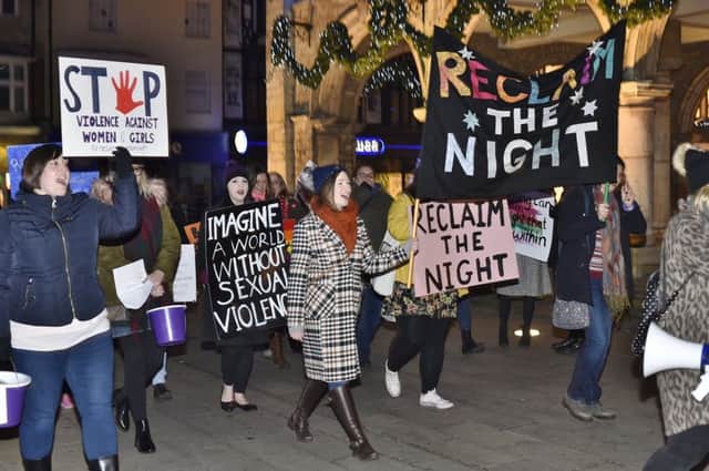 REclaim the Night march around the city centre. EMN-181125-215627009