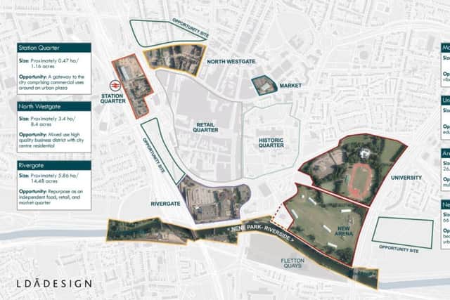 How key sites across Peterborough could link up