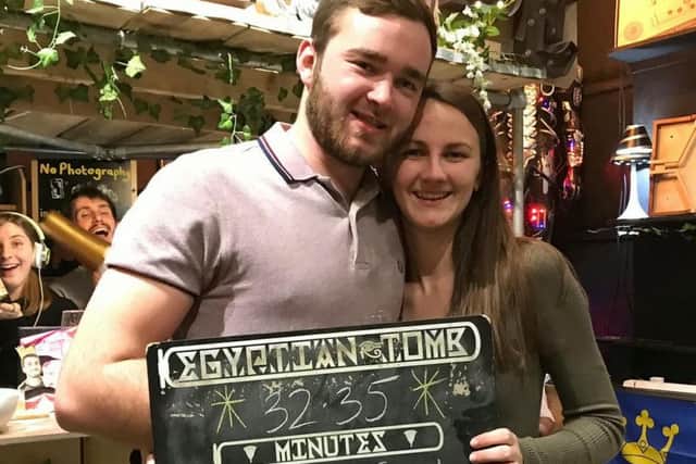 Martin Rooney, 23, spent weeks meticulously preparing to pop the big question to his partner-of-three-years Emma Littler. Photo: SWNS