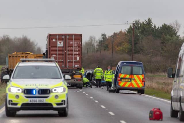 The scene of the fatal crash on the A141. Photo: Terry Harris
