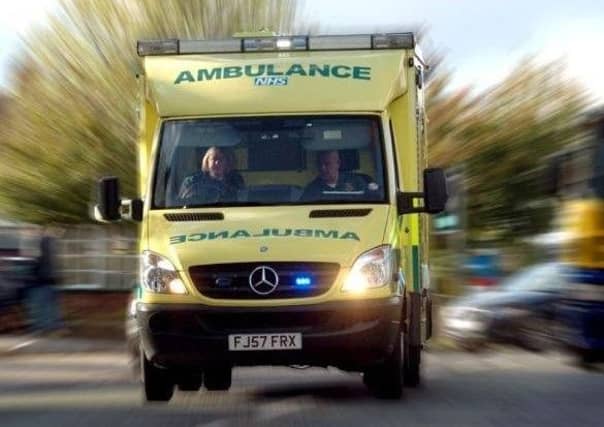 An ambulance crew was at the scene