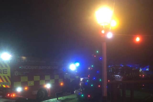 Emergency services at the scene of the chemical incident. Photo: roadpoliceBCH