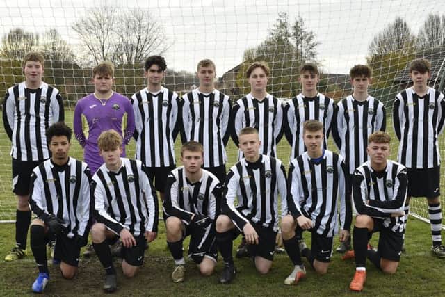 Pictured is the Oundle Town Under 18 team before a 3-2 defeat by ICA. They are from the left, back, Tom Richardson, Tom Hollingsworth, James Hogg, Addison Bines, Luke Wilson, Rufus Sumner, Callum Dalliday, Owen Dalliday, front, Thierry Marques, Zachary Hadman, Freddie Davies, Jason Cozzetto, Harvey Wilkinson and Kian Heathfield.