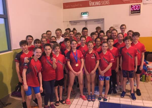 The victorious Deepings Swimming Club squad at the Boston Open Meet.