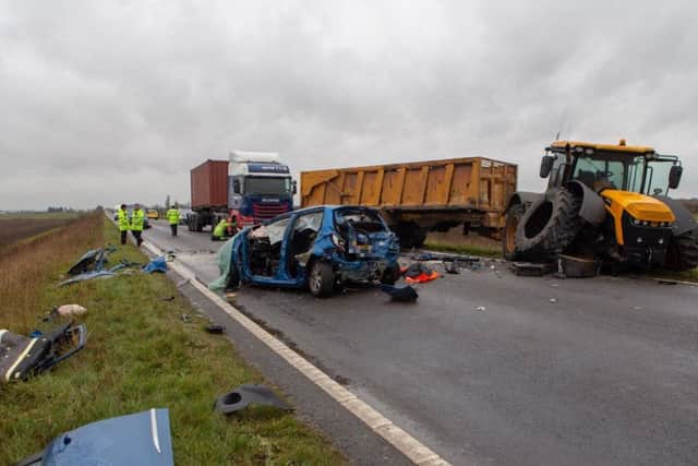 The scene of the crash on the A141. Photo: Terry Harris