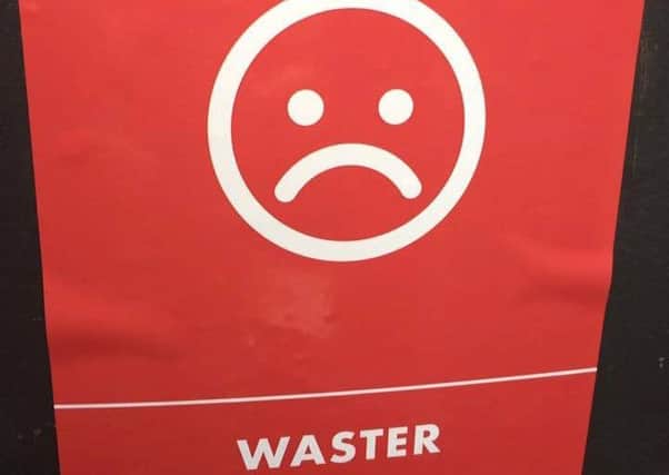 The sticker stuck on Mark Mason's bin