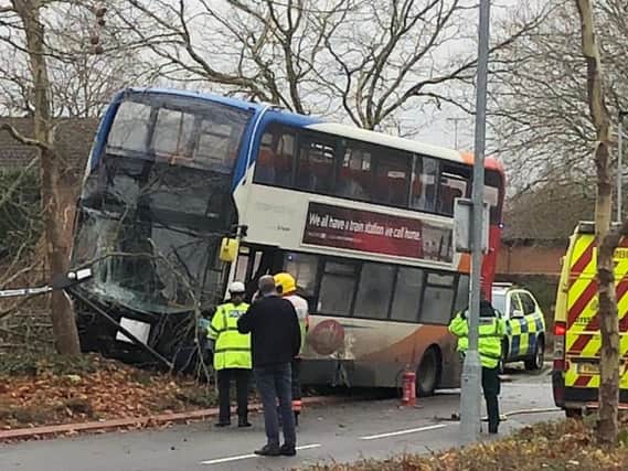 The scene of the bus crash - Photo: @andysimmo88