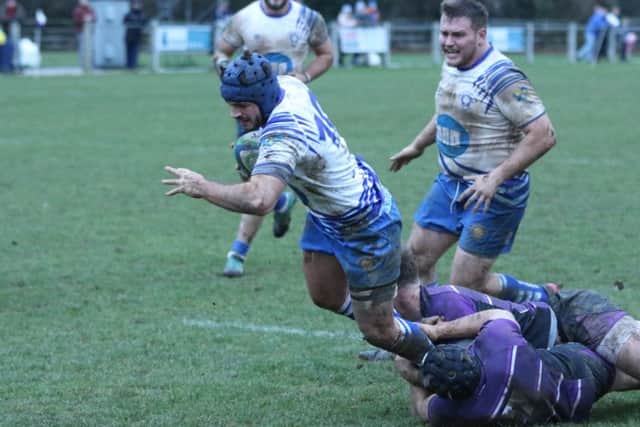 Nico Defeo scores the seond Lions try. Picture: Mick Sutterby