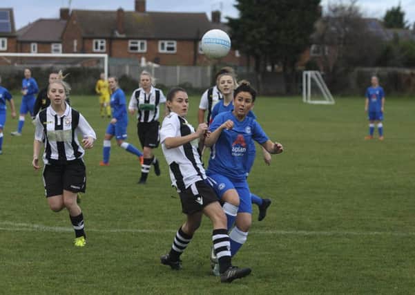 Action from the game betwwen Peterborough United Ladies and Northern Star Reserves.