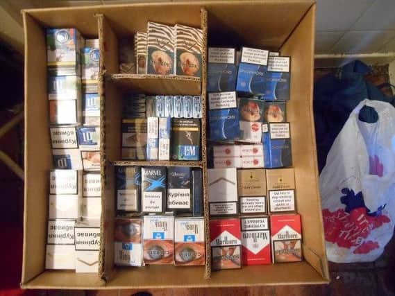 Some of the cigarettes seized from Karwan Salim Ahamed