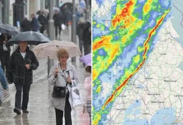 An intense band of rain is sweeping across the country today