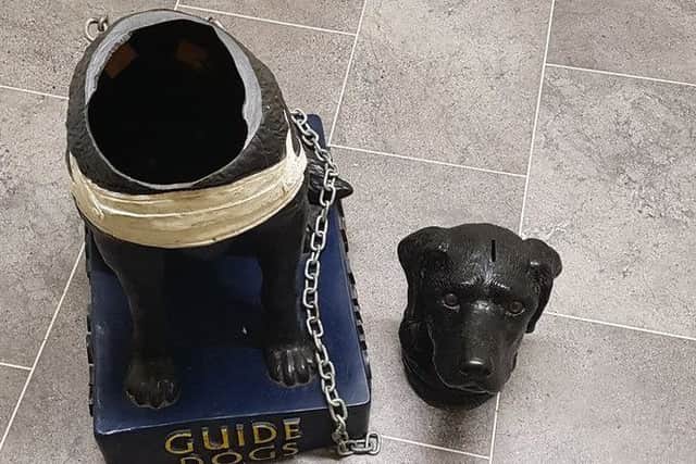 The damaged collection box