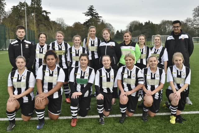 Pterborough Northern Star Ladies Reserves. From the left are, back, Charlie Amato, Keeley Tansley, Sharron Hurn, Paige Jones, Bronwyn Mulheron, Sophie Heather, Hannah Daly, Nikki Johnson, Kelsea Reade, Ammar Qadeer, front, Hannah Wayland, DLacy Philips, Catherine Ray, Georgia Clarke, Charley Ireland, Taylor Reade and Sophie Harris.