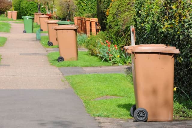 Brown bins being collected in Peterborough