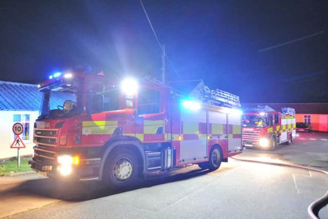 Pallet fire at the old mushroom factory at Broadway, Yaxley EMN-171022-204916009