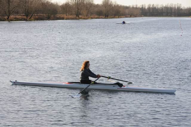 Visually impaired sculler Kathryn Lindgren at Peterborough City Rowing club course at Thorpe Meadows. EMN-181217-153510009
