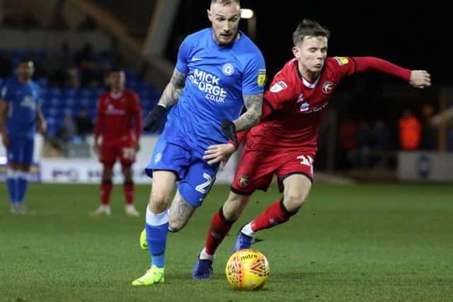 Marcus Maddison in action for Posh against Walsall. Photo: Joe Dent/theposh.com.