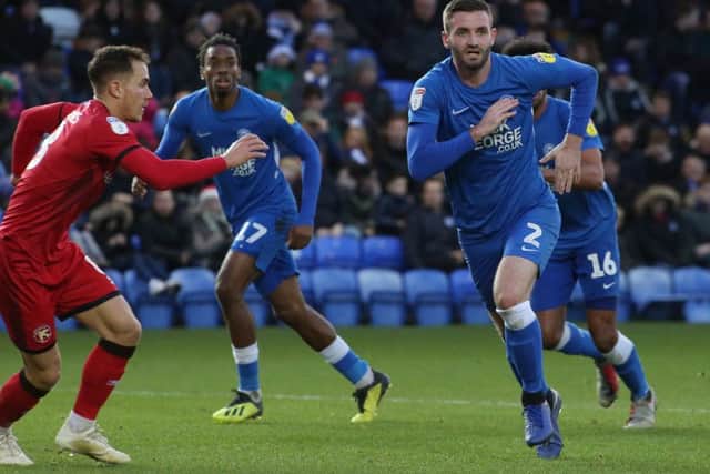 Jason Naismith of Peterborough United in action against Walsall. Photo: Joe Dent/theposh.com.