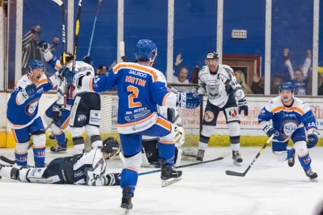 Tom Norton celebrates scoring the Autumn Cup final  winner. Picture: Tom Scott