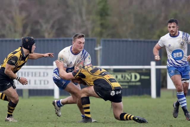 Tom Gulland on the attack for the Lions at Hinckley. Picture: Mick Sutterby