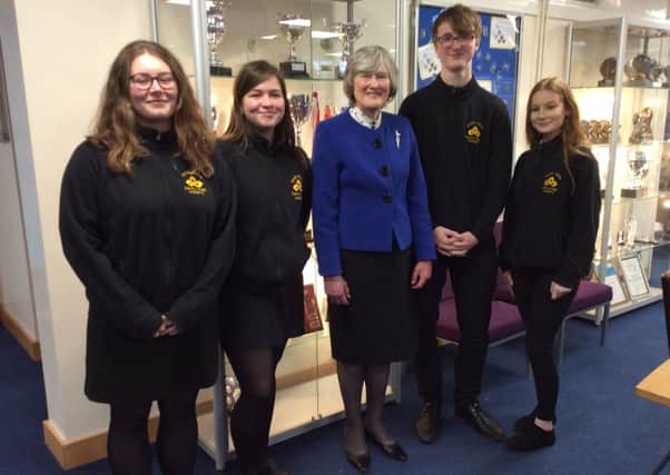 Former Foreign Senior Diplomat, Dame Veronica Sutherland, delivered an inspiring talk to students at Sawtry Village Academy sixth form