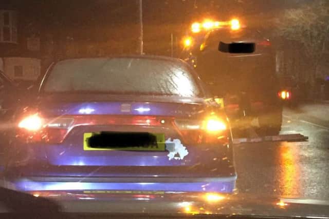 A car stopped in Peterborough being driven without a licence or insurance